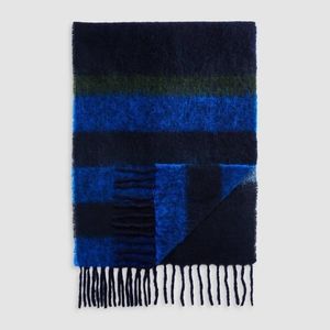 NN07 Italian wool blend striped throw blanket
